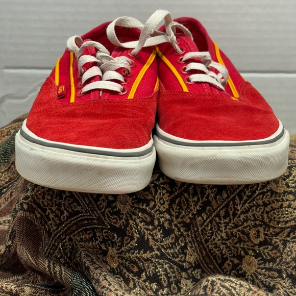 VANS Off the Wall Unisex Sneakers Red with Stripes 508731 Men's 7 Womens 8.5 - Picture 11 of 12